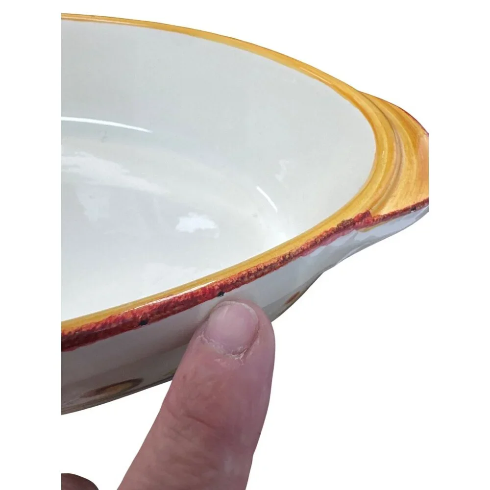Sur La Table handcrated Italian cermic serve bowl 9.5